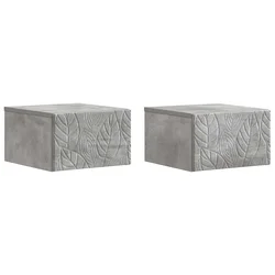 Stolna montirana na zid 2 pcs Betonska siva 34,5 x 33 x 20 cm
