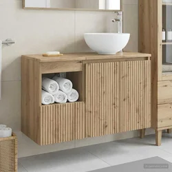 vidaXL Komplet pohištva za kopalnico 2 kos Artisan hrast