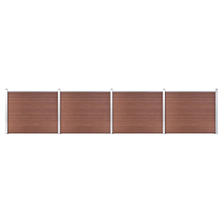 Set panela za ogradu WPC 699 x 146 cm smeđi