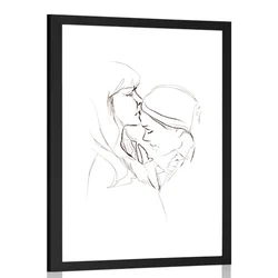 Plakat s paspartujem brezpogojna ljubezen - 60x90 white