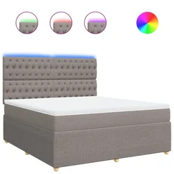 Vidaxl Box spring postelja z vzmetnico taupe 180x200 cm blago