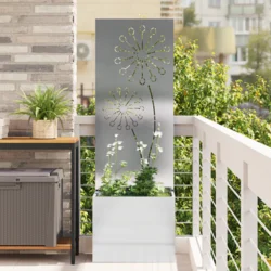 Privatnost u vrtu Srebrna 50 x 150 cm Nehrđajući čelik