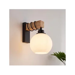 Brilagi - Zidno svetlo WOOD GLASS 1xE27/60W/230V borovina/crna/bela