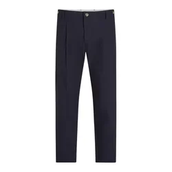 TOMMY HILFIGER Hlače z naborki HARLEM temno modra