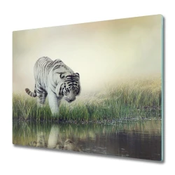 tulup.si Steklena podloga za rezanje Bela tiger 2x30x52 cm