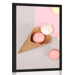Plakat makroni v kornetu - 20x30 silver