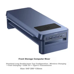 Luwei računar Postolje za monitor sa USB portovima, 54.5x20 cm, Plavo
