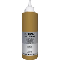 Lukas Cryl Studio Plastic Bottle Akrilna barva Brown Ochre 500 ml 1 kos