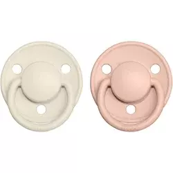 BIBS De Lux Natural Rubber 1 duda Ivory/Blush 2 kos