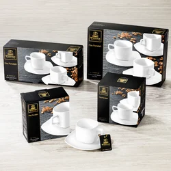 Set 2 Skodelic in Podstavkov, Porcelan, 90ml