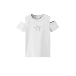 MANGO KIDS Majica STAR svetlo siva