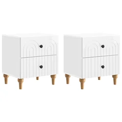 Noćni ormar 2 pcs Bijela visokog sjaja 43 x 34,5 x 48 cm