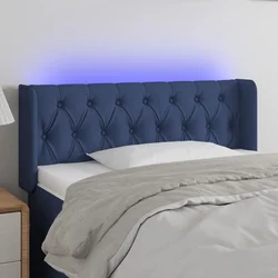 Vidaxl vidaXL Vzglavje postelje z LED modro 103x16x78/88 cm blago