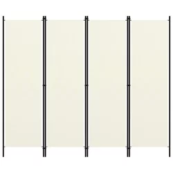 Sobna pregrada s 4 panela bijela 200 x 180 cm