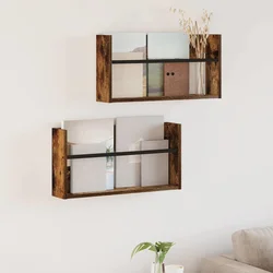 Polica za časopise Zidne 2 pcs Dimljeni hrast 60 x 12 x 30 cm