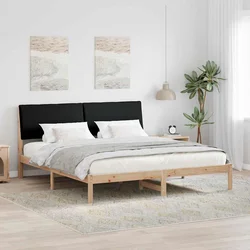 vidaXL Kovinska posteljna konstrukcija Rjava in črna 180 x 200 cm