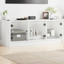 TV ormarić sa staklenim vratima bijeli 102x37x42 cm