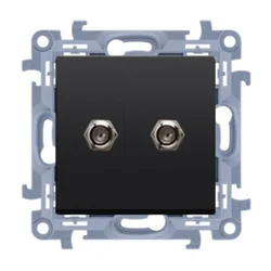 Dvojna F antenska vtičnica Simon 10 CASF2.01/49, črna