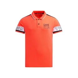 CAMP DAVID Majica siva/neonsko oranžna/črna/bela