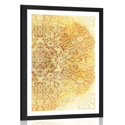 Plakat s paspartujem zlata etno Mandala - 60x90 silver