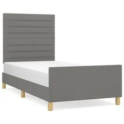 Vidaxl Posteljni okvir brez vzmetnice temno siv 80x200 cm blago