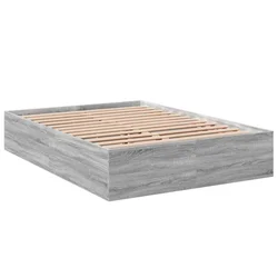 Vidaxl Posteljni okvir siva sonoma 120x190 cm inženirski les