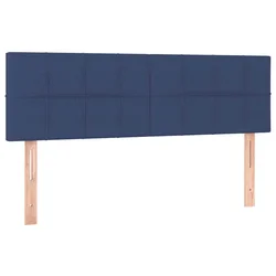 Vidaxl Posteljno vzglavje modra 144x5x78/88 cm blago