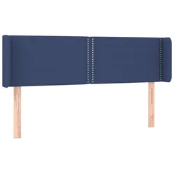 Vidaxl Vzglavje z ušesi modro 147x16x78/88 cm blago