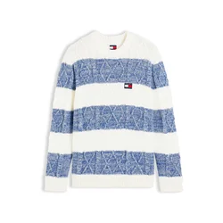 Tommy Jeans Pulover safir/bela