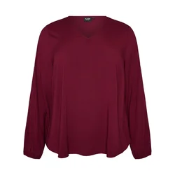 Zizzi Bluza LENNI vinsko rdeča