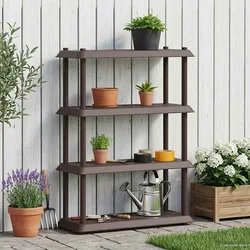 vidaXL Polična enota 4 nivojev 100 x 40 x 136,5 cm PP Rjava