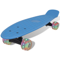 vidaXL Plava Retro Skateboard ploča sa LED Kotačićima