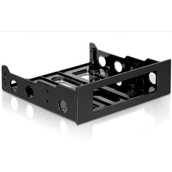 adapter DELOCK, 5,25 u 3,5, ugradbeni, plastika, črn