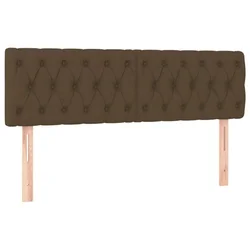 Vidaxl Posteljno vzglavje temno rjava 144x7x78/88 cm blago