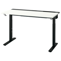 MITTZON Radni sto, bela/crna, 120x60 cm