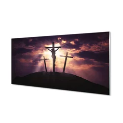 tulup.si Slika na akrilnem steklu Jezus križ 140x70 cm 2 obešalnika