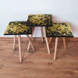 Hanah Home Set klub stočića 3Shp106, 3 komada, Bela