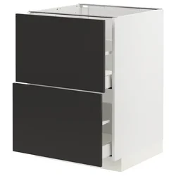 METOD / MAXIMERA Pod.element, 2fronta/2vis.fioke, bela/Nickebo boja antracita, mat, 60x60 cm