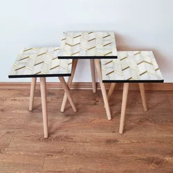 Hanah Home Set klub stočića 3Shp266, 3 komada, Šarena