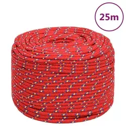 Brodski konop crveni 10 mm 25 m od polipropilena