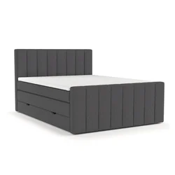 Siva boxspring postelja s prostorom za shranjevanje 140x200 cm Ruby – Maison de Reve