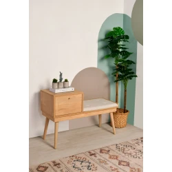 Hanah Home Trpezarijska klupa Urban 105x45x40cm Hrast-Krem