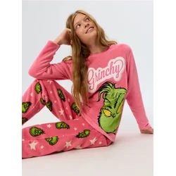Sinsay - Dvodijelna pidžama sa božićnim motivom Grinch - roze