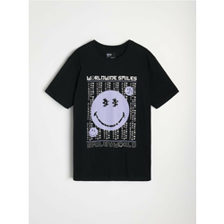 Sinsay - Majica kratkih rukava SmileyWorld® - crno