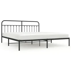 Vidaxl Kovinski posteljni okvir z vzglavjem črn 193x203 cm