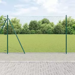vidaXL šesterokotna ograja Zelena 1.6x50 m Jeklo