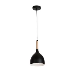 Luster na sajli NOAK WOOD 1xE27/15W/230V crna/buk