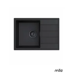 Milo Granitna sudopera Metro, o90, 62x44cm, Lava stone