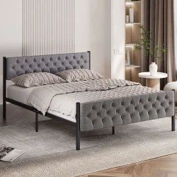 Hanah Home Francuski ležaj Stil, 160x88x200 cm, Sivi