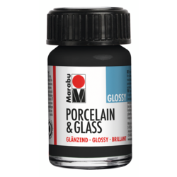 Marabu Boja za porcelan i staklo, Sjajna, 15ml, Crna